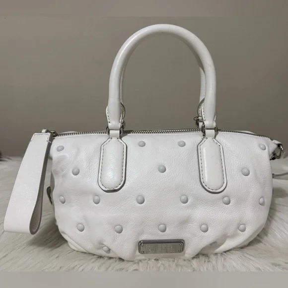 RARE Marc Jacobs New Q Small Legend StuddedLeather Satchel Crossbody White NWT